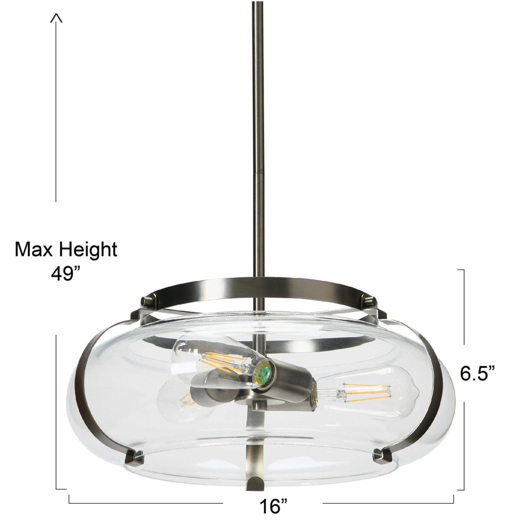 Hello Honey® Robert Stevenson Lighting Alston 16" Antique Nickel Glass & Metal Ceiling Light